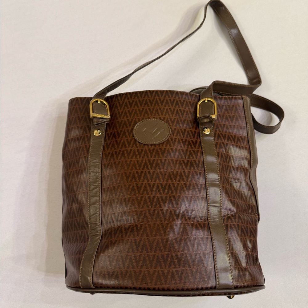 Valentino vintage brown shoulder bag with attached wallet
